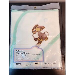 Vintage 1970's Disney Babies Thumper Rabbit SEARS 100% Cotton Terry Hooded Towel